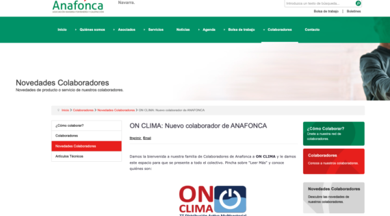 ON CLIMA: Nuevo colaborador de ANAFONCA